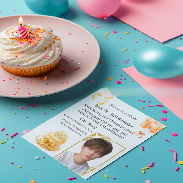 Invitación de cumpleaños 18 moderno para chico  (Subido por el creador)
