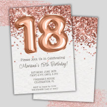 Invitación de cumpleaños 18 Rose Gold