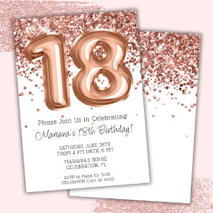 Invitación de cumpleaños 18 Rose Gold