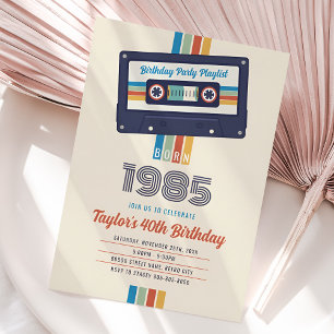Invitación de cumpleaños 1985, 40 retro