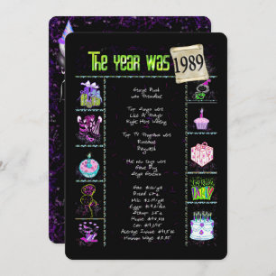 Invitación de cumpleaños 1989