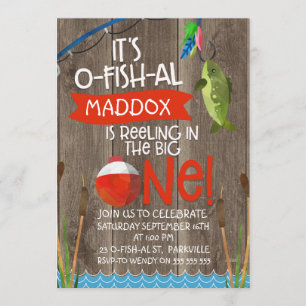 Invitación de cumpleaños 1.ᵉʳ O-fish-al para niño
