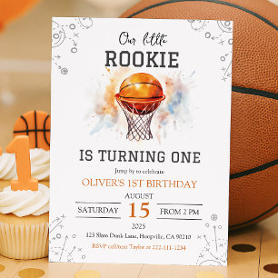 Invitación de cumpleaños 1 a Rookie Basketball