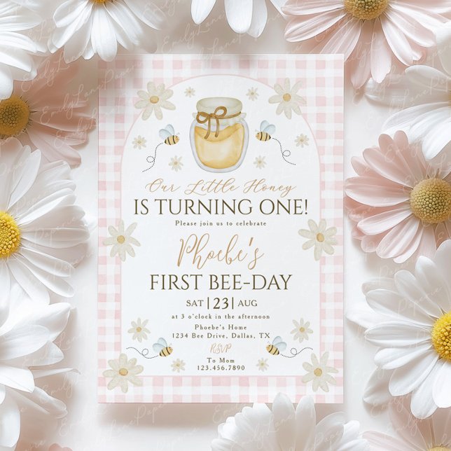 Invitación de cumpleaños 1 Bee (Subido por el creador)