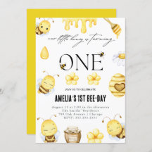 Invitación de cumpleaños 1 Bee