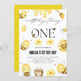 Invitación de cumpleaños 1 Bee