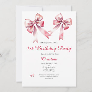 Invitación de cumpleaños 1 Coquette femenina con l