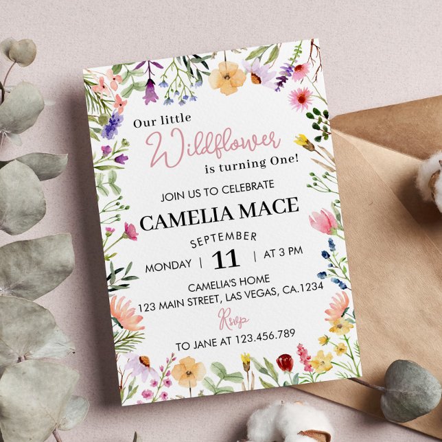 Invitación de cumpleaños 1 de Flor silvestre (Subido por el creador)