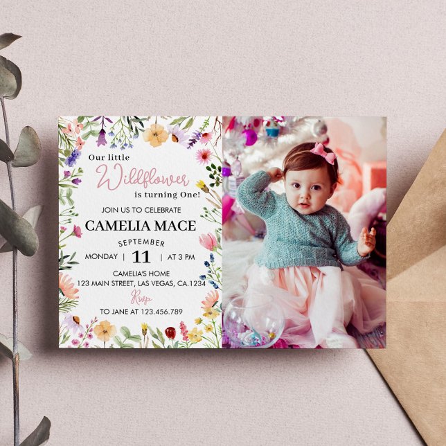 Invitación de cumpleaños 1 de Flor silvestre (Subido por el creador)