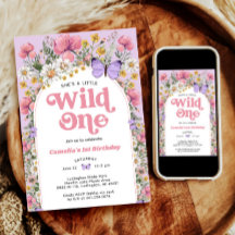 Invitación de cumpleaños 1 de Flor silvestre