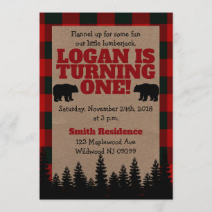 Invitación de cumpleaños 1 de Lumberjack