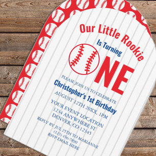 Invitación de cumpleaños 1 de Rookie Baseball