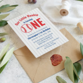 Invitación de cumpleaños 1 de Rookie Baseball