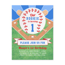Invitación de cumpleaños 1 de Rookie Baseball