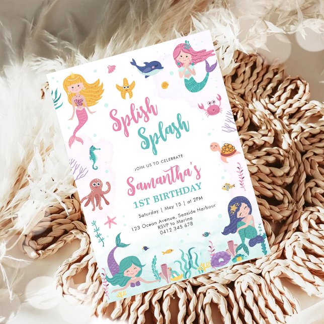 Invitación de cumpleaños 1 de Sirena Bajo El Mar (Subido por el creador)