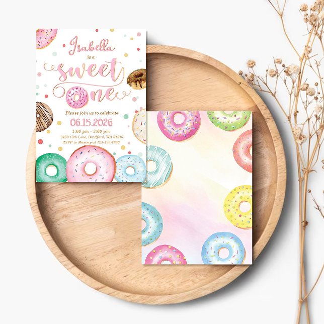 Invitación de Cumpleaños 1 de Sweet One Donut (Subido por el creador)