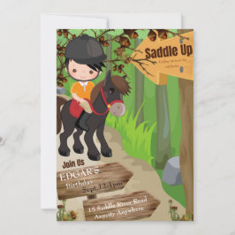 Invitación de cumpleaños 1 (niño) a la silla