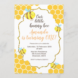 Invitación de cumpleaños 1 niño o chica