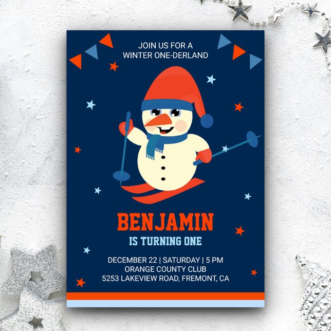 Invitación de cumpleaños 1er año de Winter Onederl (Subido por el creador)