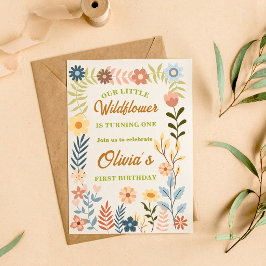 Invitación de cumpleaños 1er cumpleaños Wildflower