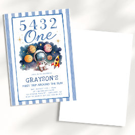 Invitación de cumpleaños 1er Planetas Espacio Exte