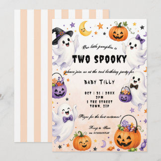 invitación de cumpleaños 2º con temática de Hallow