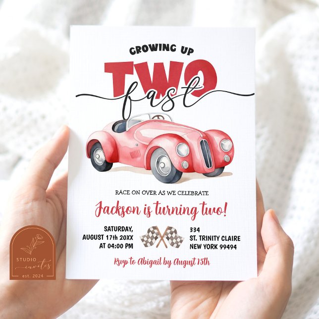 Invitación de cumpleaños 2º Two Fast de coche de c (Subido por el creador)