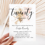 Invitación de cumpleaños 20 Chica Rosa y Oro<br><div class="desc">x</div>