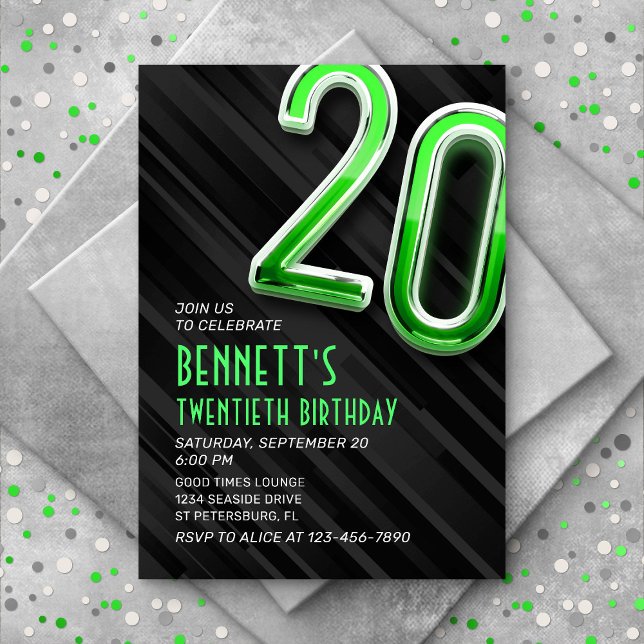 Invitación de cumpleaños 20 hombres modernos (Subido por el creador)