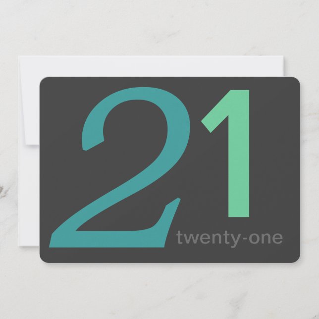 Invitación de cumpleaños 21ª Personalizado de carb (Anverso)