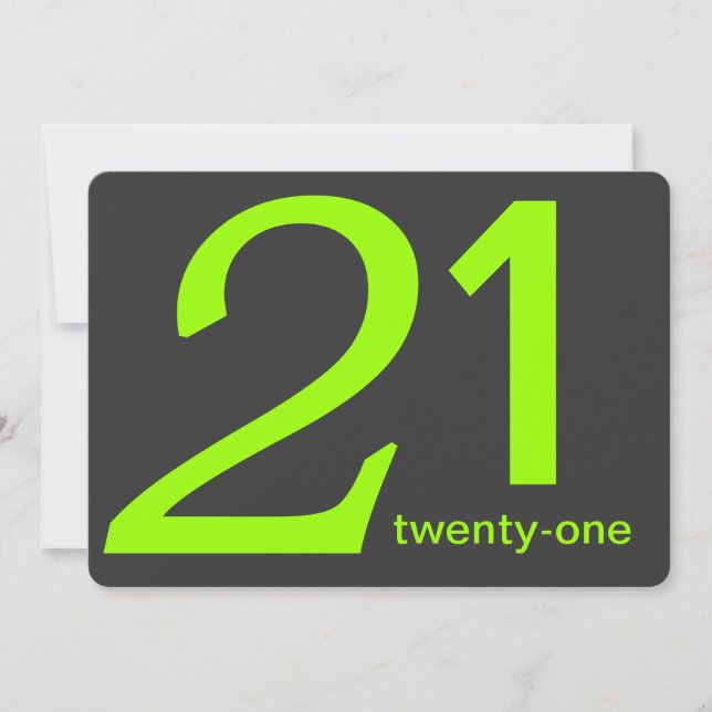 Invitación de cumpleaños 21ª Personalizado de carb (Anverso)