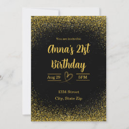Invitación de cumpleaños 21 - 21 en oro