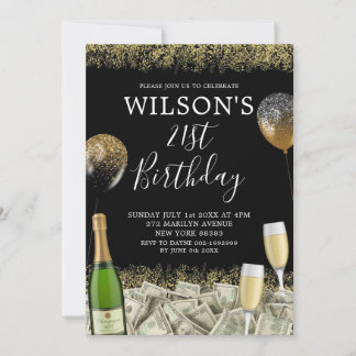 Invitación de cumpleaños 21 a Fiesta de Oro Mexica