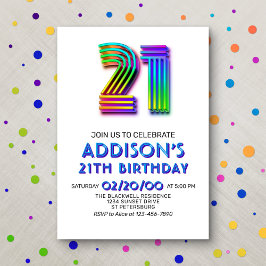 Invitación de cumpleaños 21 a la diversión moderna