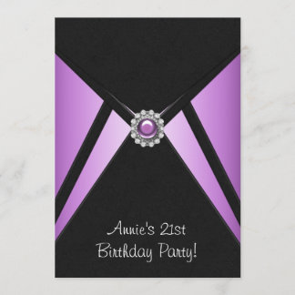 Invitación de cumpleaños 21 a la fiesta de negro p