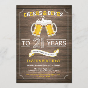Invitación de cumpleaños 21 a Rustic Beer Surprise