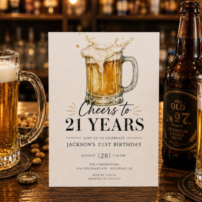 Invitación de cumpleaños 21 años ¡Salud! (Subido por el creador)