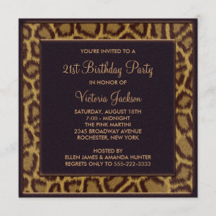 Invitación de cumpleaños 21 de Leopardo