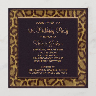 Invitación de cumpleaños 21 de Leopardo
