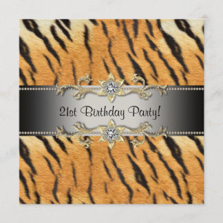 Invitación de cumpleaños 21 de Tiger Jewel Tigre 2