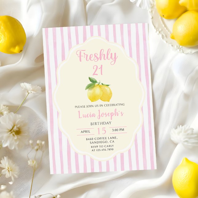 Invitación de cumpleaños 21 Fresca de Limón (Subido por el creador)