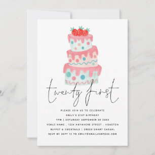 Invitación de cumpleaños 21 moderna y extravagante