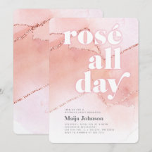 Invitación de cumpleaños 21 Rosé All Day
