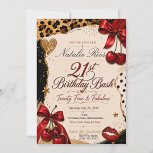 Invitación de cumpleaños 21 Sassy Classy