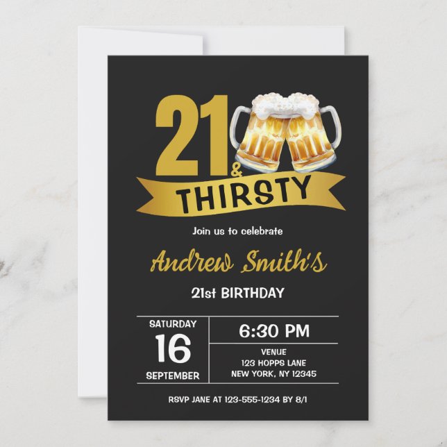 INVITACIÓN DE CUMPLEAÑOS 21 & SEDIENTO-21 (Anverso)