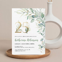 Invitación de cumpleaños 25 chic para ella | Rosa 