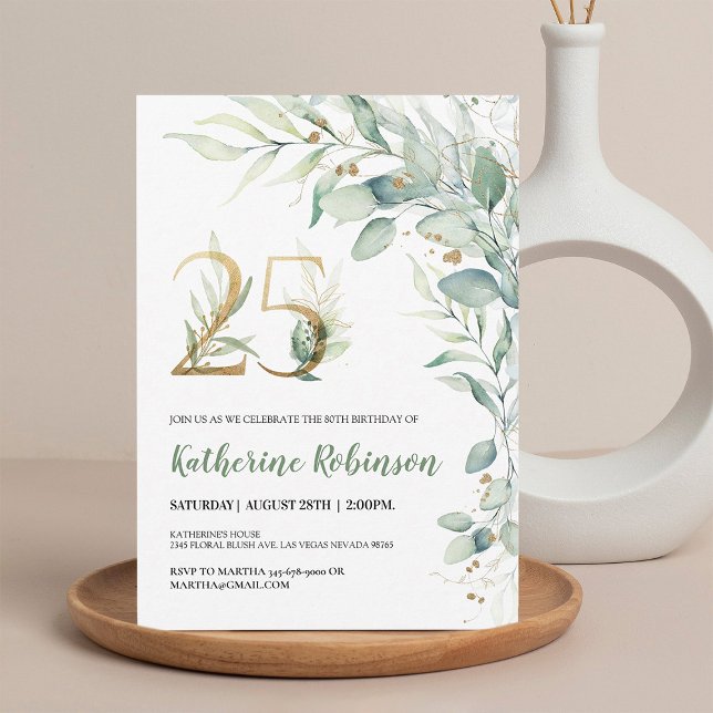 Invitación de cumpleaños 25 chic para ella | Rosa  (Subido por el creador)