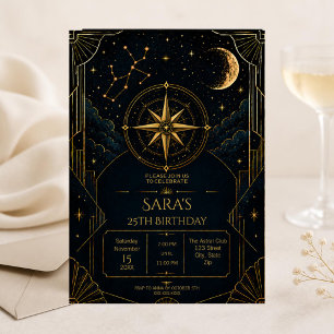 Invitación de cumpleaños 25 de Sagitario Celestial