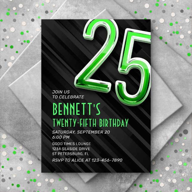 Invitación de cumpleaños 25 hombres modernos (Subido por el creador)