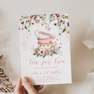 Invitación de cumpleaños 2 a Fiesta de té